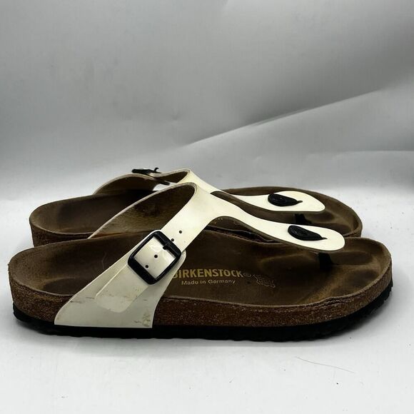 Birkenstock Gizeh White Womens Sandals Size 40/9 Slip On Flip Flops Casual - Picture 1 of 13